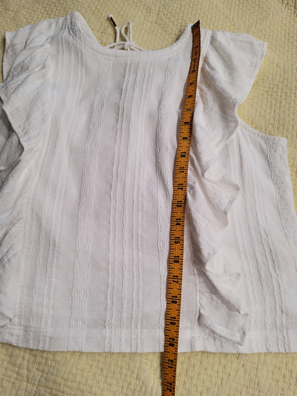 Anthropologie Danya Off White Ruffle Sleeveless Blouse Size L - Picture 10 of 13